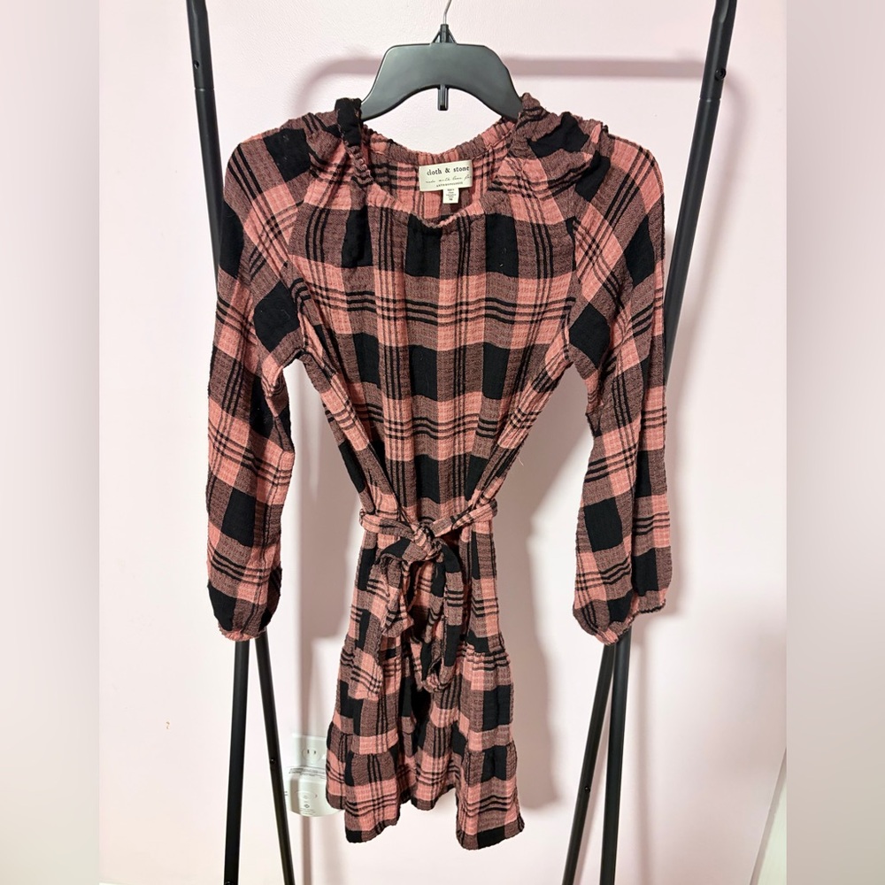 Anthropologie Cloth & Stone Daia Plaid Mini Dress Size Medium EUC